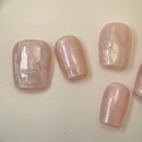 Handmade silver cat-eye press-on nails with shimmering magnetic effect, Vlei Nails Cape Town South Africa.