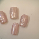 Handmade silver cat-eye press-on nails with shimmering magnetic effect, Vlei Nails Cape Town South Africa.