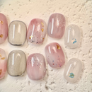 Handmade midnight cat-eye press-on nails with shimmering magnetic effect, Vlei Nails Cape Town South Africa.