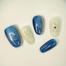 Galaxy Dreams press-on nails with cosmic starry design
