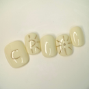 Handmade press-on nails featuring moon and star details