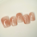 Handmade press-on nails inspired by sunset colors