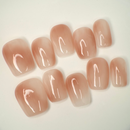 Handmade press-on nails inspired by sunset colors