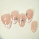 Starry Nude French press-on nails with subtle sparkle