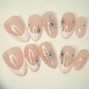 Starry Nude French press-on nails with subtle sparkle
