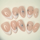 Starry Nude French press-on nails with subtle sparkle
