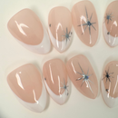 Starry Nude French press-on nails with subtle sparkle