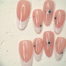Starry Nude French press-on nails with subtle sparkle