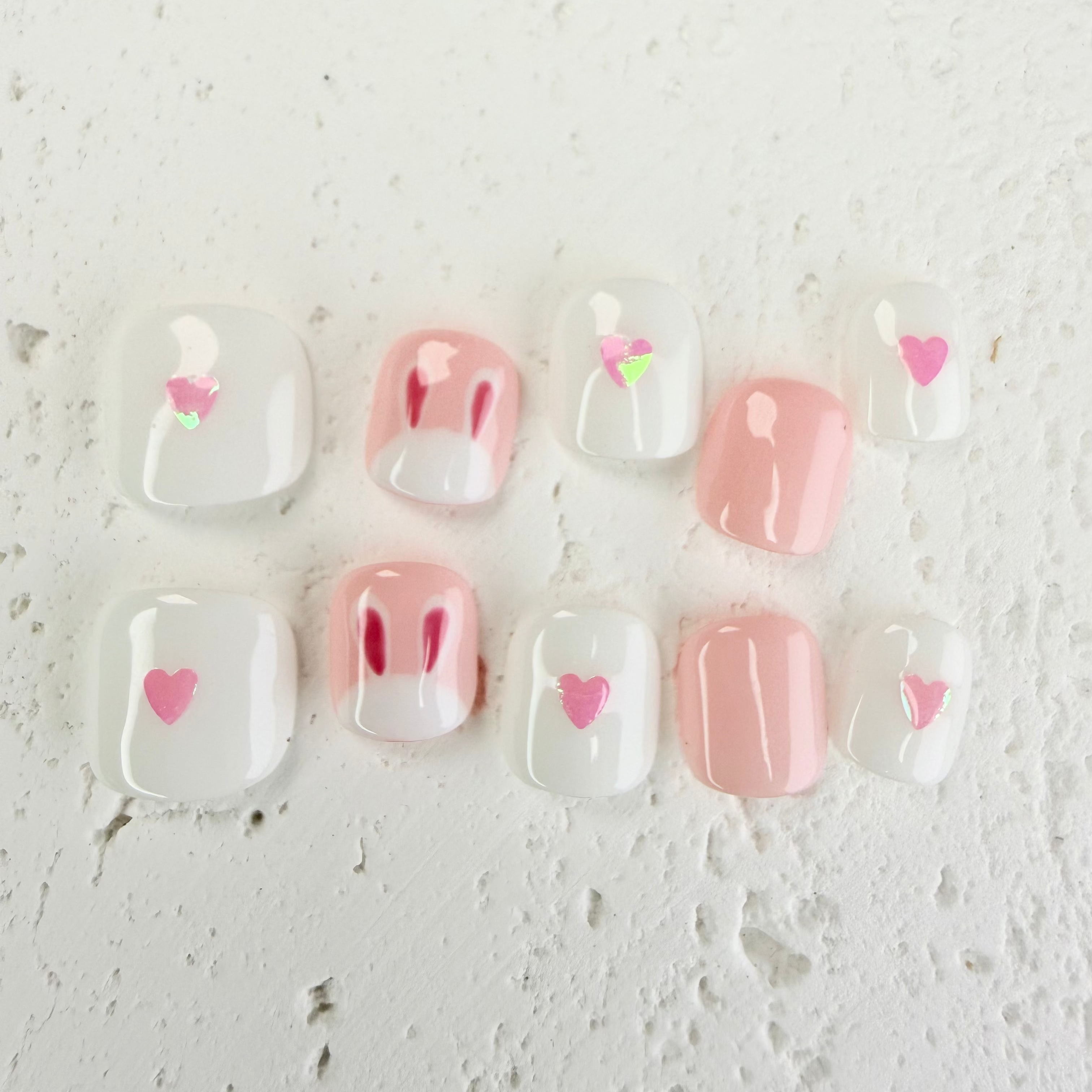 Sweetheart Bunny – Kids Press-On Nails