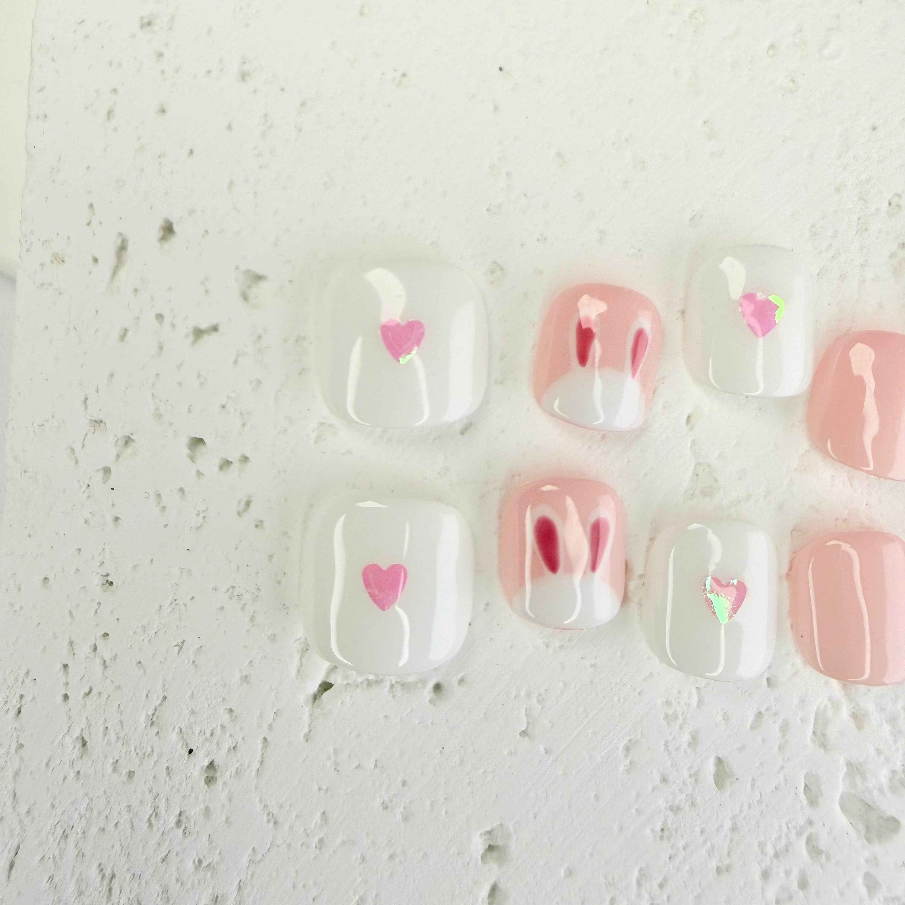 Sweetheart Bunny – Kids Press-On Nails