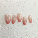 Blush Ombre pink gradient press-on nails, soft natural ombré design, handcrafted reusable gel nails by Vlei Nails.
