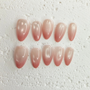 Blush Ombre pink gradient press-on nails, soft natural ombré design, handcrafted reusable gel nails by Vlei Nails.

