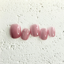 Pink rose jelly press-on nails with soft translucent pink finish