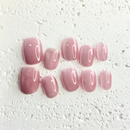 Pink rose jelly press-on nails with soft translucent pink finish