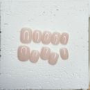 Milky nude short square press-on nails with glossy finish