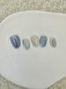 Cat EyeYZ-Blue Frostpress-on nails in soft pastel blue with magnetic shimmer