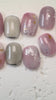 Handmade midnight cat-eye press-on nails with shimmering magnetic effect, Vlei Nails Cape Town South Africa.